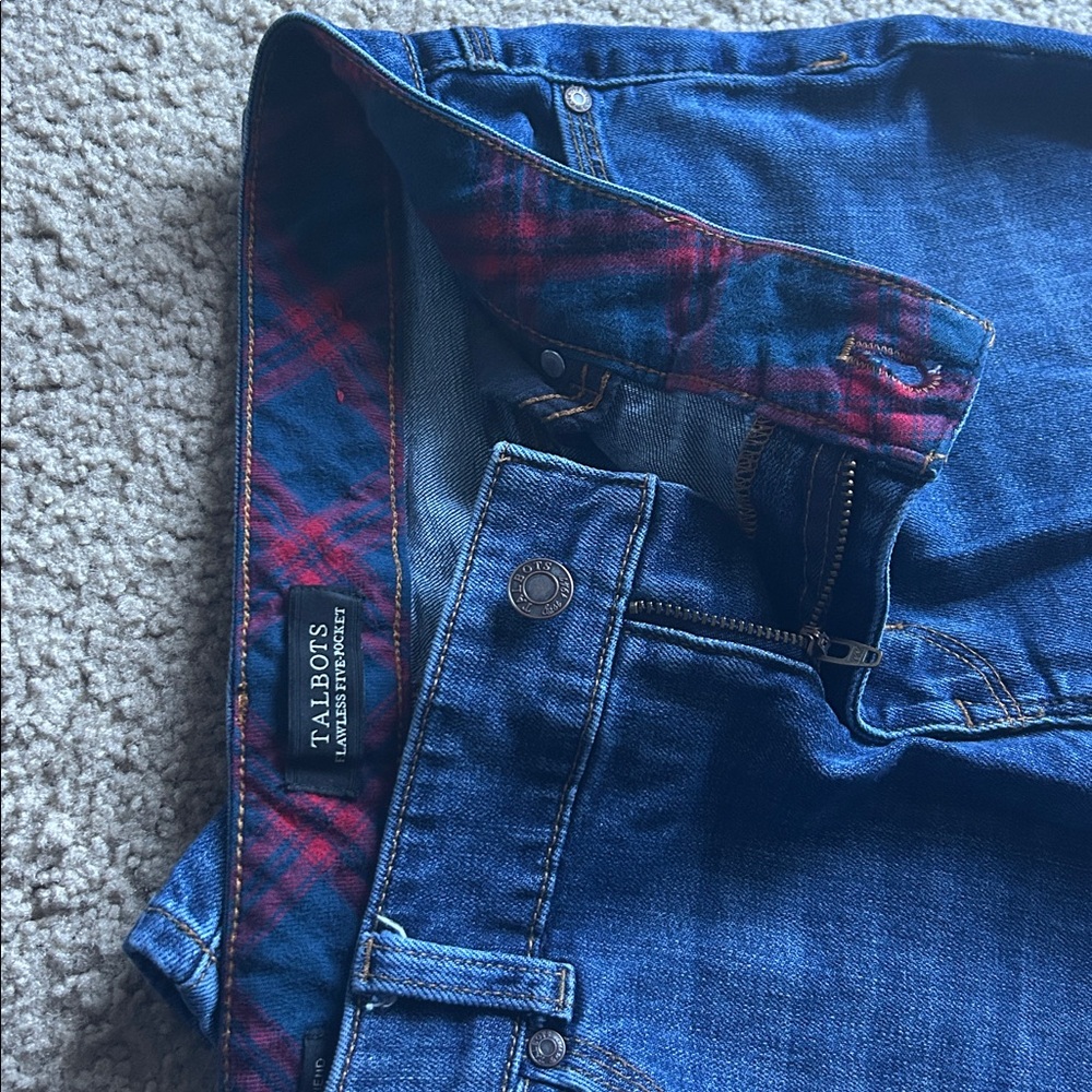 Talbots Plaid Patchwork Distressed Boyfriend Jeans - image 5